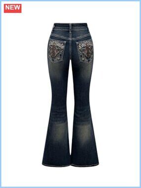 Women's Stretchy High Waist Flared Bell Bottom Jeans Denim Pants
